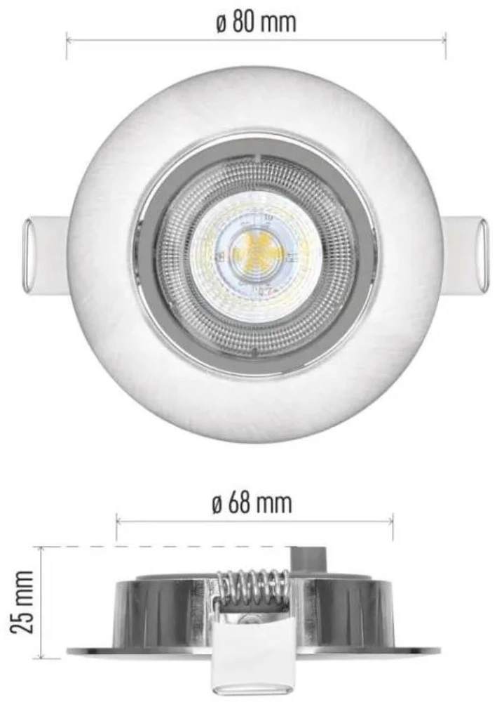 Emos LED spotlight SIMMI sidabrinis, circle 5W warm baltas