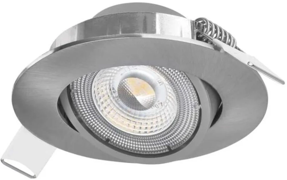 Emos LED spotlight SIMMI sidabrinis, circle 5W warm baltas