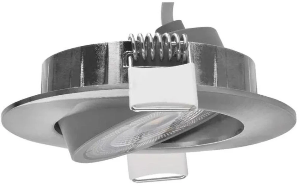 Emos LED spotlight SIMMI sidabrinis, circle 5W warm baltas
