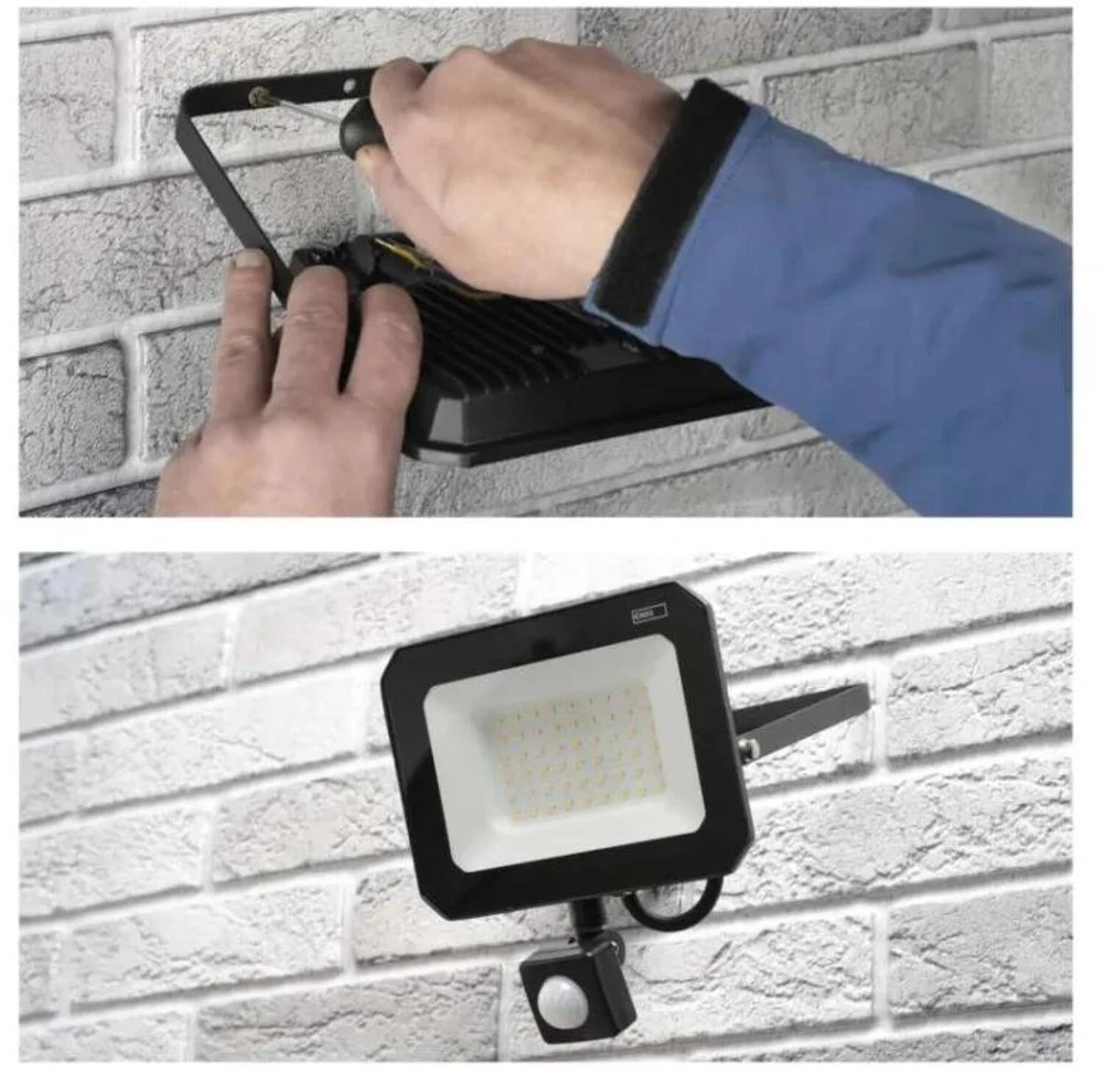Kondicionierius Emos LED prožektorius SIMPO ZS2343, 50 W, 5000 lm, IP44, neutraliai balta, PIR jutiklis, aliuminis