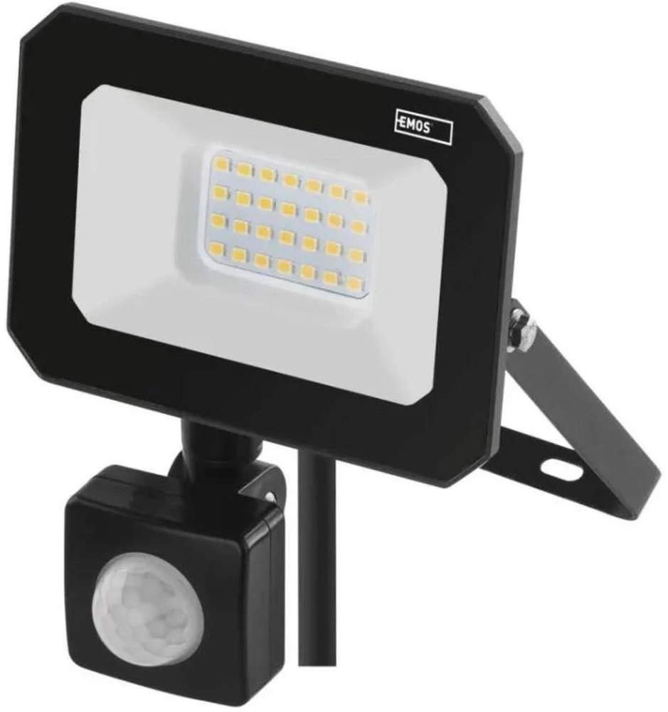 Kondicionierius Emos LED prožektorius ZS2323, 20 W, 2000 lm, IP44, neutraliai balta, 120°, PIR jutiklis, aliuminis