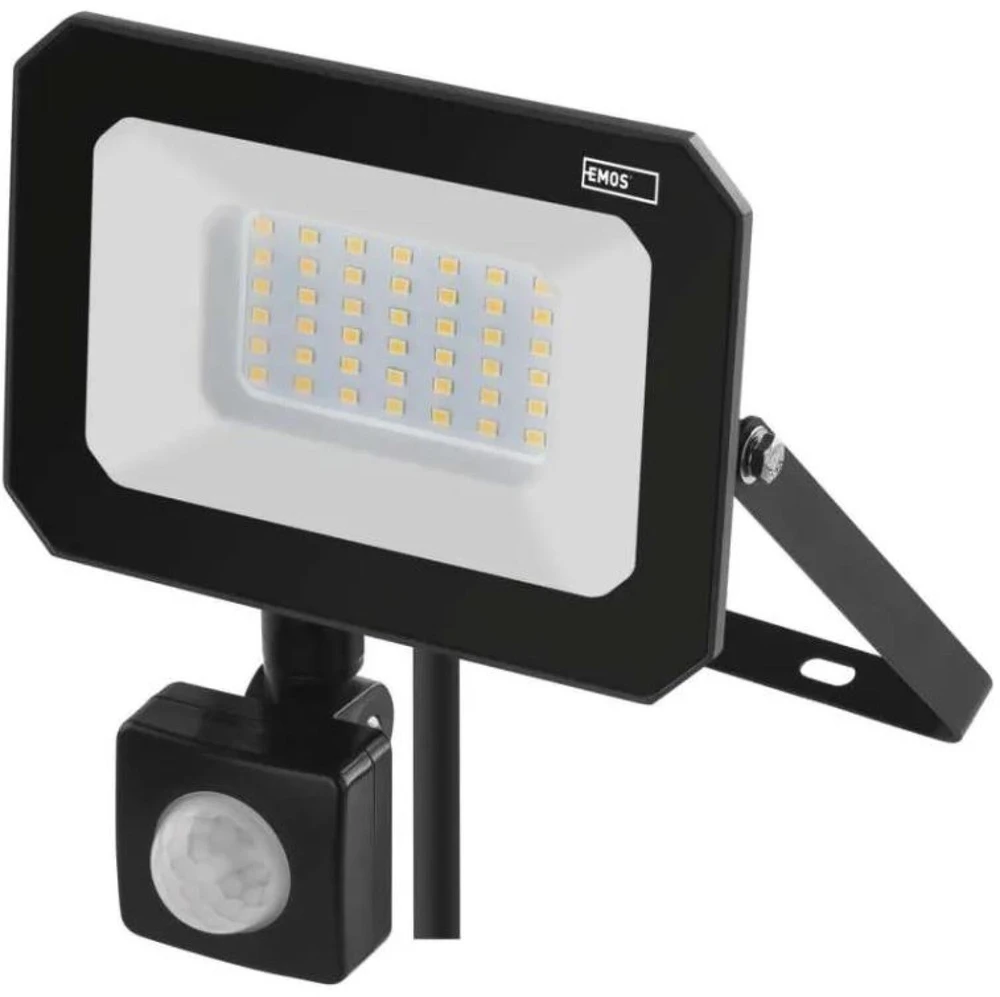 Kondicionierius Emos LED prožektorius ZS2333, 30 W, 3000 lm, IP44, neutraliai balta, PIR jutiklis, aliuminis, stiklas