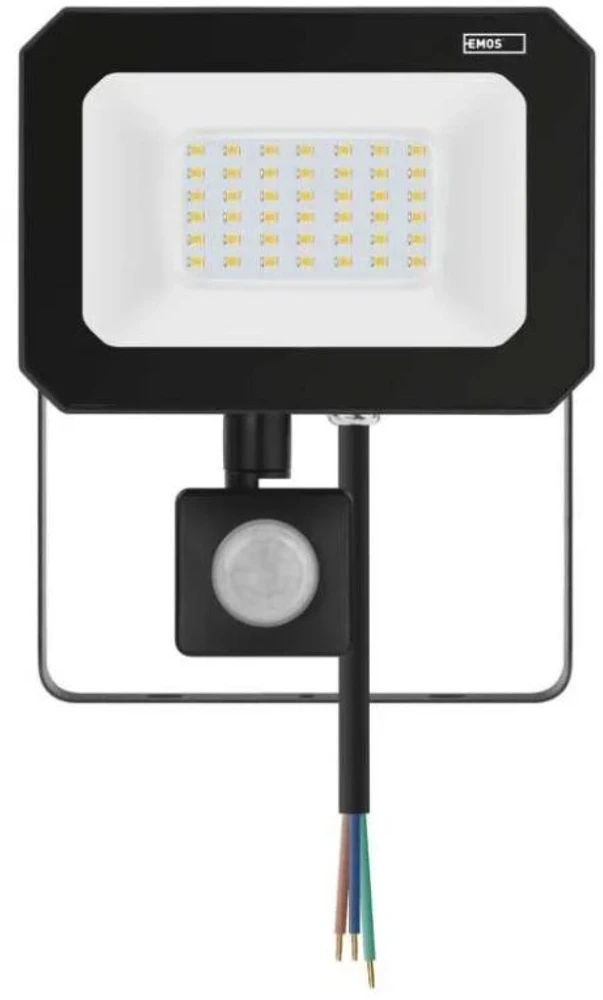 Kondicionierius Emos LED prožektorius ZS2333, 30 W, 3000 lm, IP44, neutraliai balta, PIR jutiklis, aliuminis, stiklas