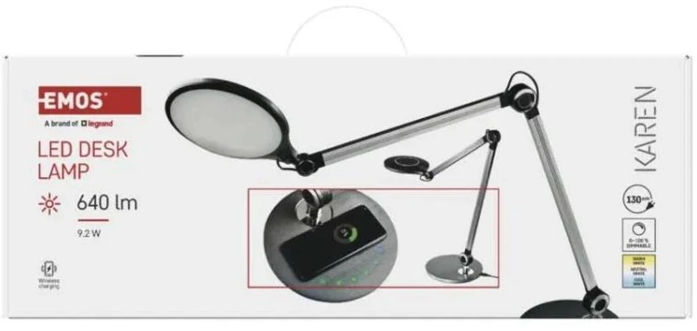 Emos LED table lamp KAREN, juodas