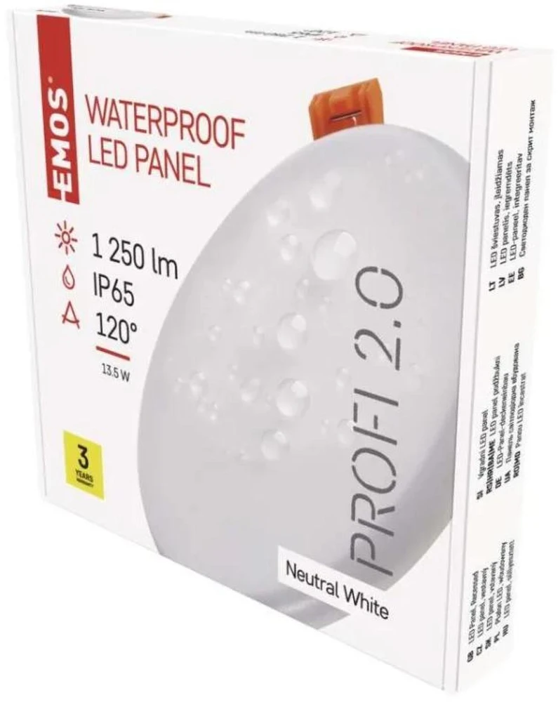 Emos LED recessed luminaire VIXXO, round, baltas, 13,5W neutr. b., IP65
