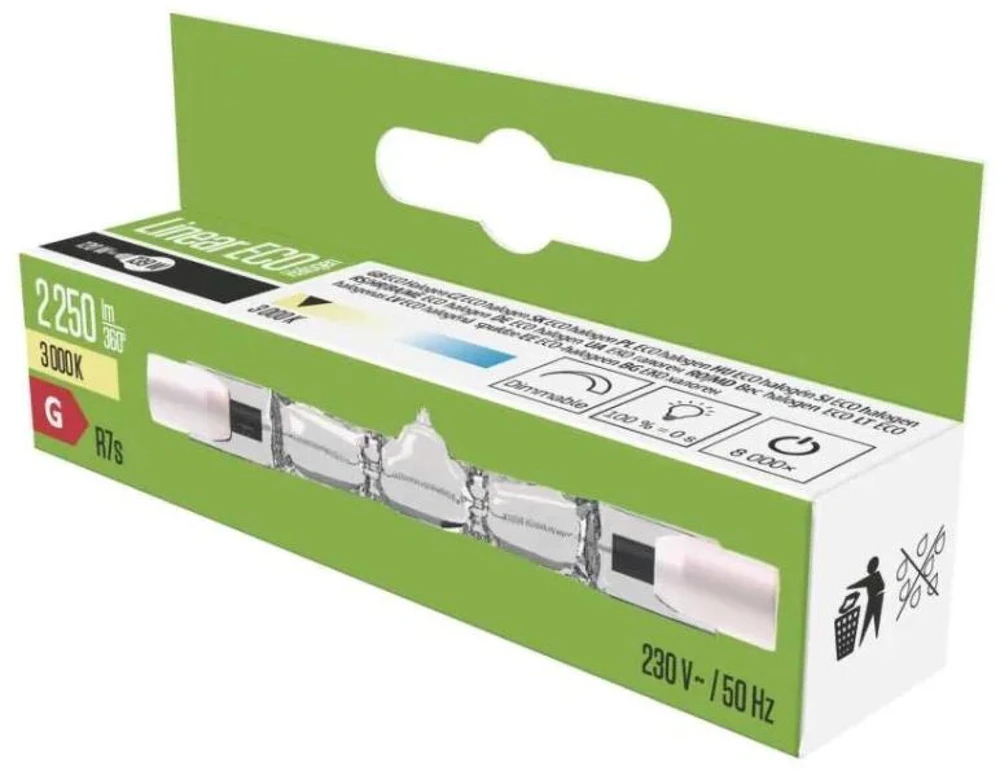 Emos Linear halogen bulb J78 120W R7s warm baltas