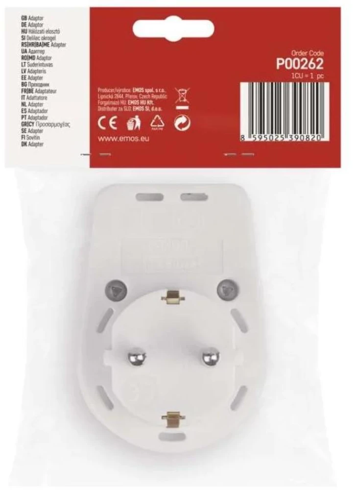 Emos Lizdas su jungikliu P00262, 1x2P+PE, 3680W, IP20, vaiko apsauga