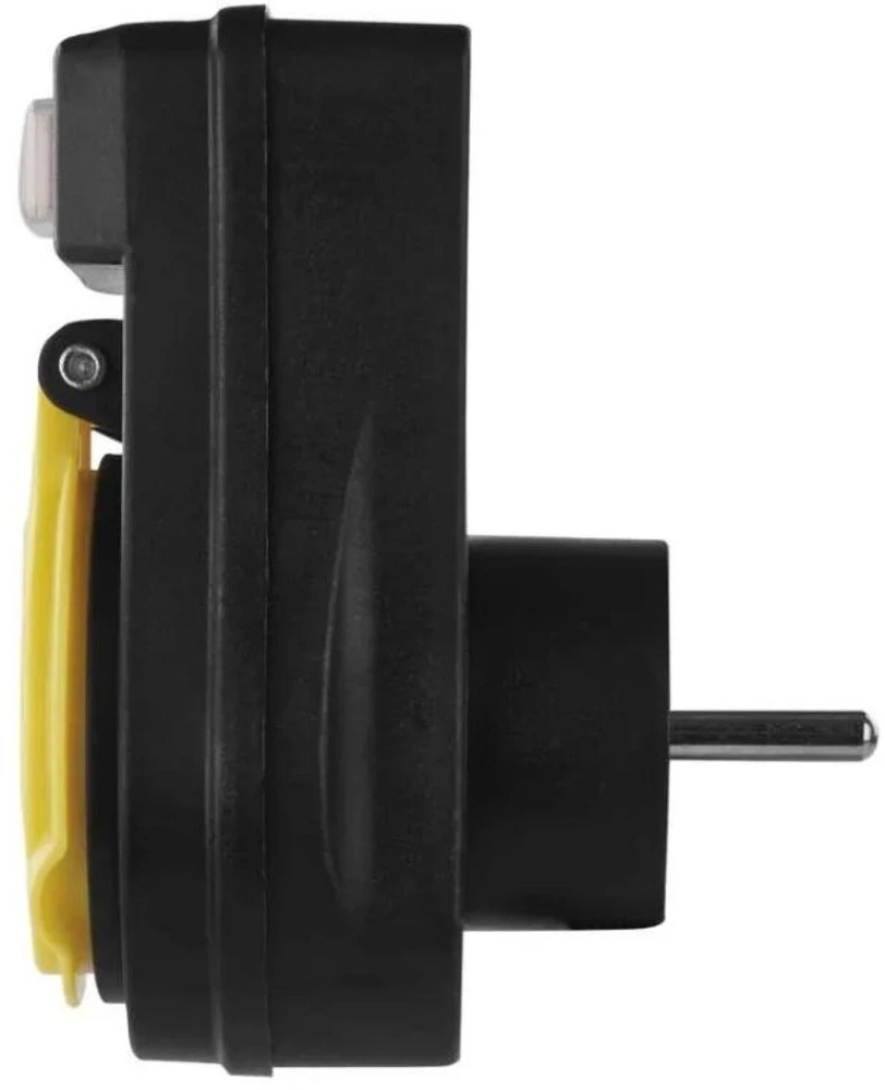 Emos Lizdas su jungikliu P00292, 1x2P+PE, 3 680 W, IP44, juoda, vaikų apsauga