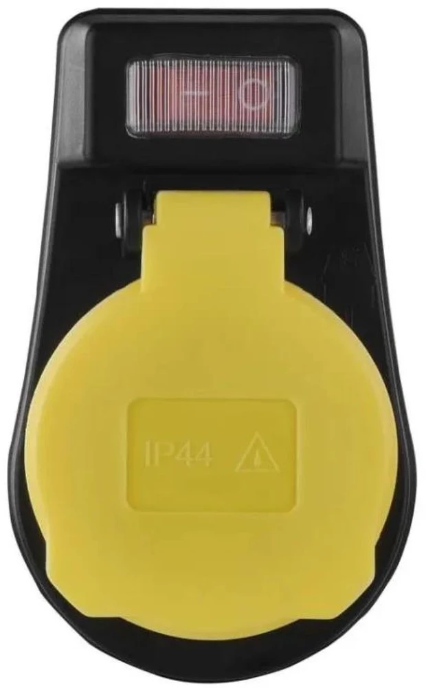 Emos Lizdas su jungikliu P00292, 1x2P+PE, 3 680 W, IP44, juoda, vaikų apsauga
