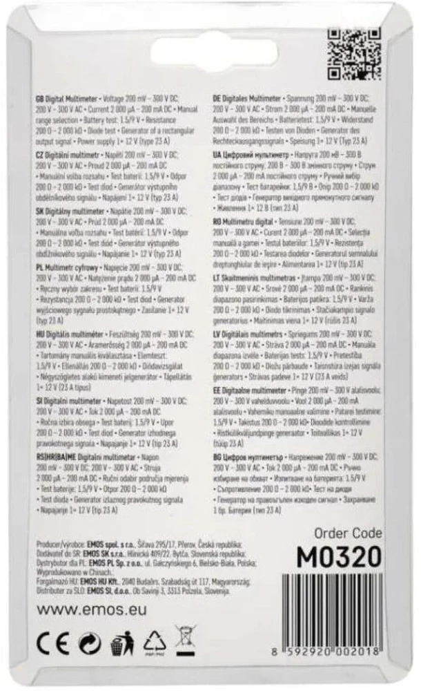 Emos EM320A skaitmeninis multimetras (M0320)