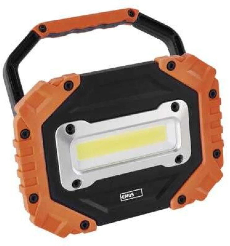 Emos P4113 COB LED darbinė lempa, 700 lm, 4×AA, 3 režimai, IP43, atspari smūgiams, 35 m