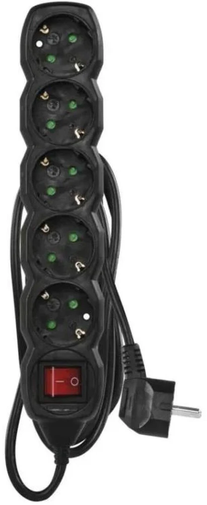 Emos Pailgintuvas PC1521R, 1,5m, 5x2P+PE, 3680W, PVC, su jungikliu, vaikų apsauga
