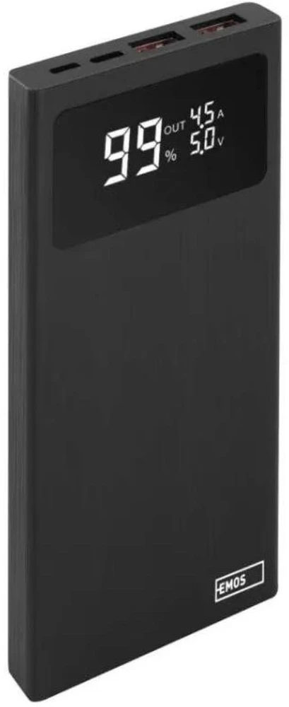 Emos Power Bank BetaQ 10 B0531B, 10000 mAh, 22,5 W, 4 išėjimai, 18 W įvestis, LED indikatorius