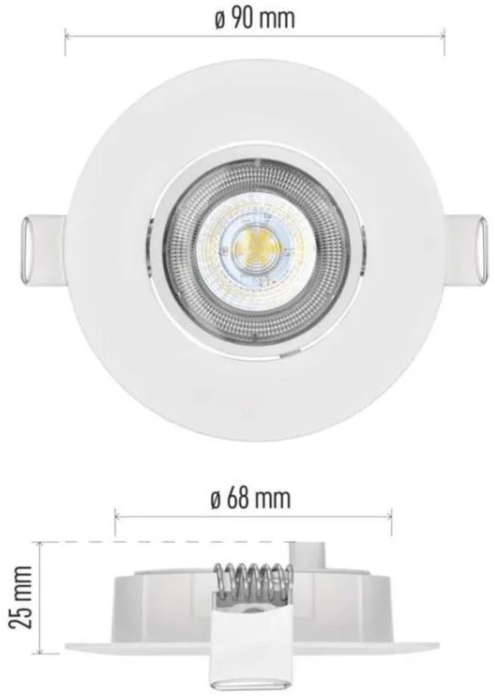 Emos LED spotlight SIMMI baltas, circle 5W warm baltas