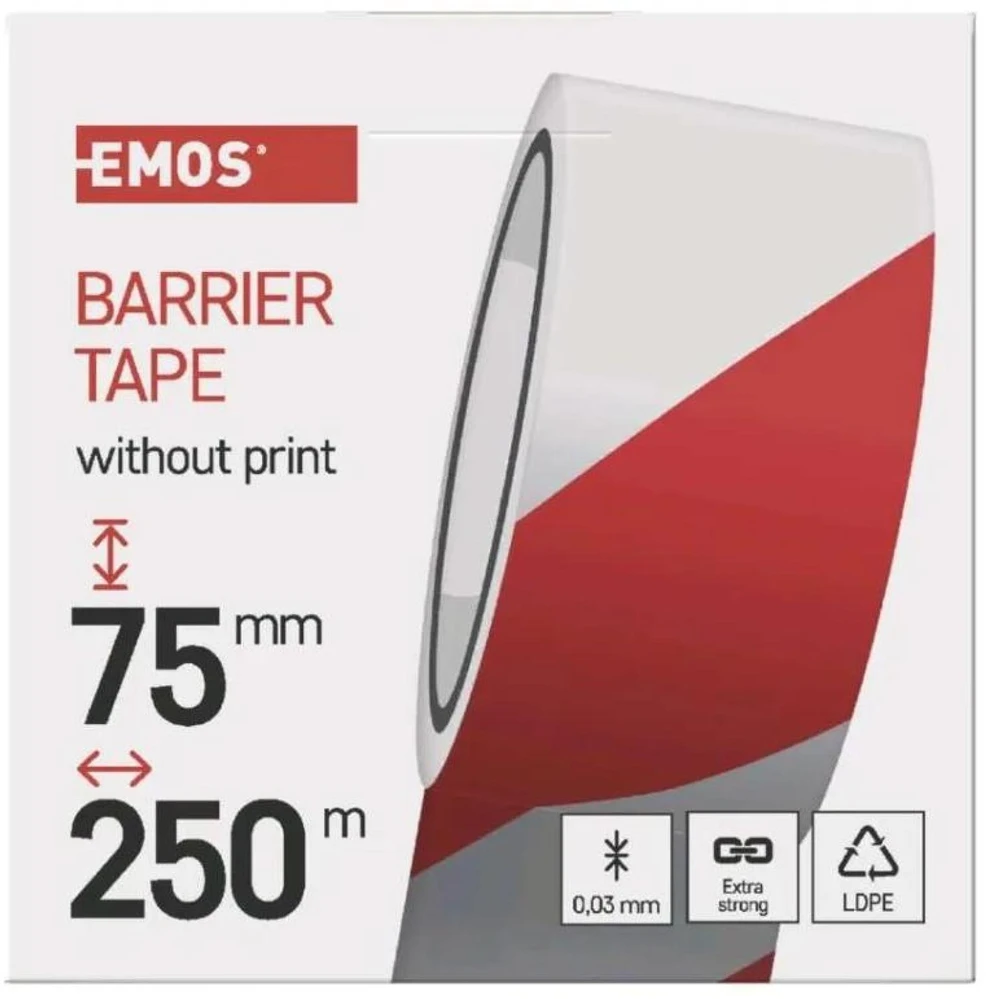 Emos Įspėjimo juosta 75mm x 250m baltos spalvos (F6033 - F87525)