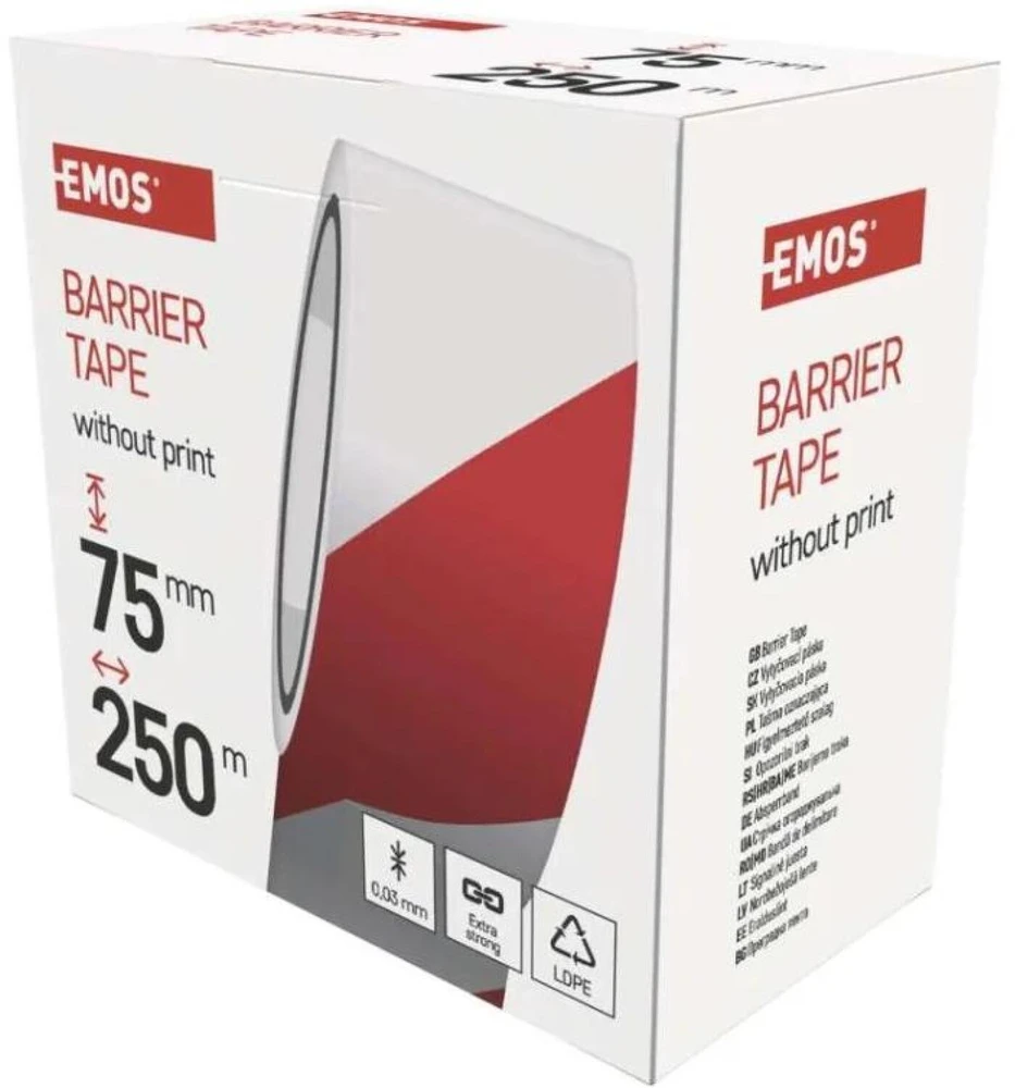 Emos Įspėjimo juosta 75mm x 250m baltos spalvos (F6033 - F87525)