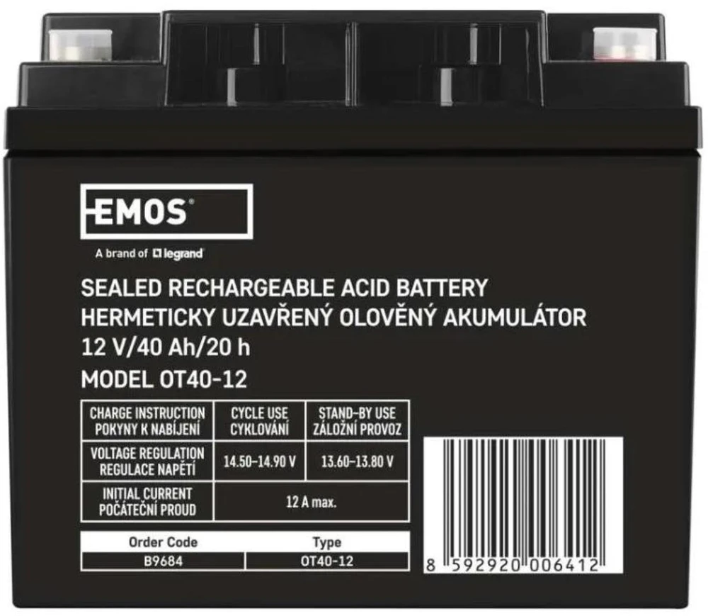 Emos Maintenance-free 12 V/40 Ah M6 lead-acid battery