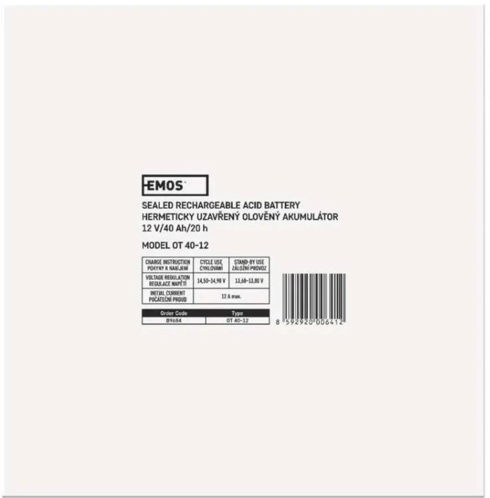 Emos Maintenance-free 12 V/40 Ah M6 lead-acid battery