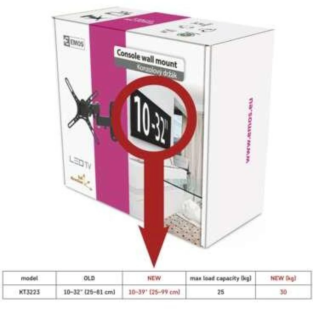 Emos „Emo“ LED televizoriaus laikiklis 10–32 colių (25–81 cm)