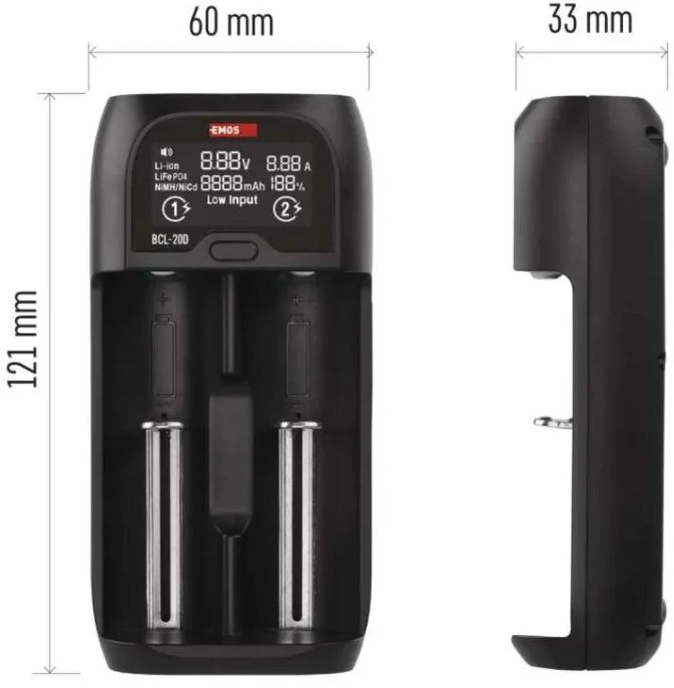 Universal Li-ion battery charger EMOS BCL-20D