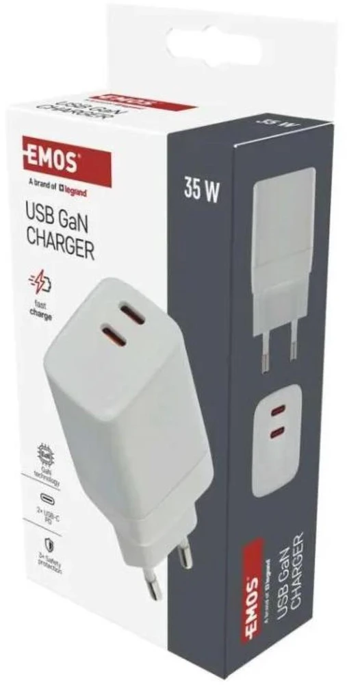 Emos Universal USB adapter GaN to PD 35 W max.