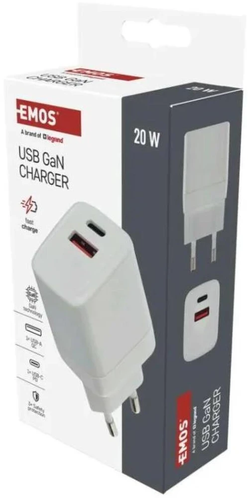 Emos universalus USB į PD GaN adapteris, 20 W maks.