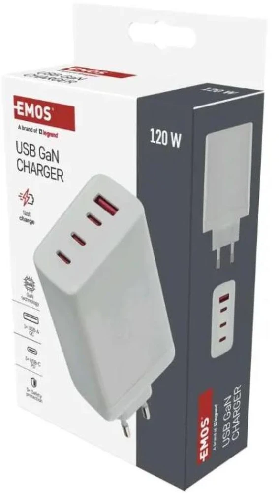 Emos Universal USB adapter GaN to PD 120 W max.