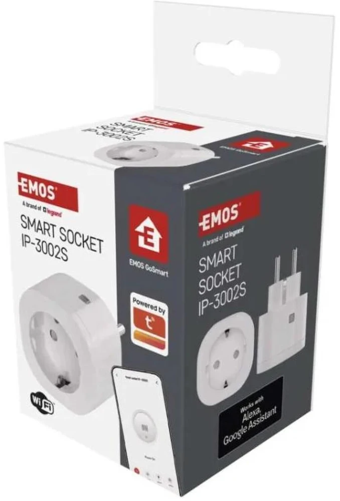 Emos WiFi lizdas IP-3002S P5531, 230 V~/16 A, 3680 W, 30 programų, 15 lizdų, vaikų apsauga, Wi-Fi 802.11 b/g/n
