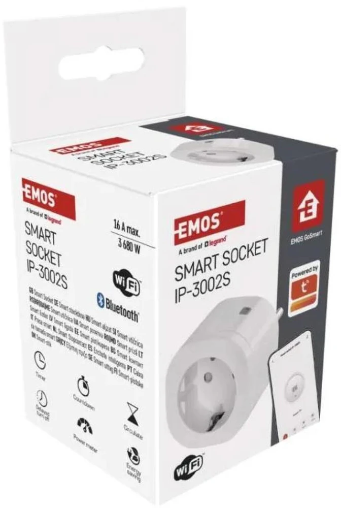 Emos WiFi lizdas IP-3002S P5531, 230 V~/16 A, 3680 W, 30 programų, 15 lizdų, vaikų apsauga, Wi-Fi 802.11 b/g/n