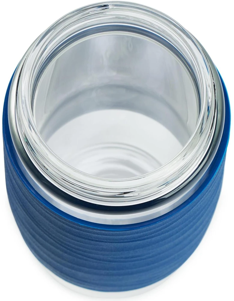 Emsa Emsa Tea Mug thermal tea mug 0.4 liters (mėlynas/transparent, glass, screw cap)
