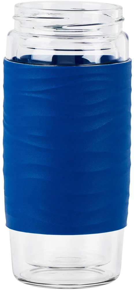 Emsa Emsa Tea Mug thermal tea mug 0.4 liters (mėlynas/transparent, glass, screw cap)