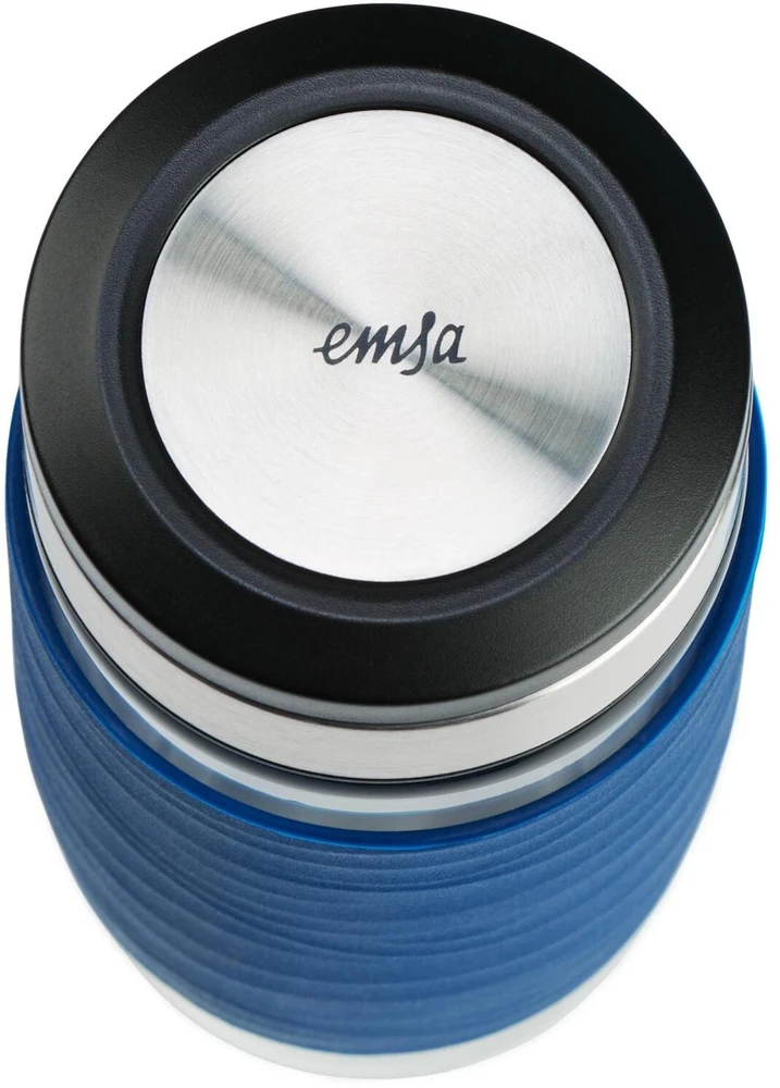 Emsa Emsa Tea Mug thermal tea mug 0.4 liters (mėlynas/transparent, glass, screw cap)