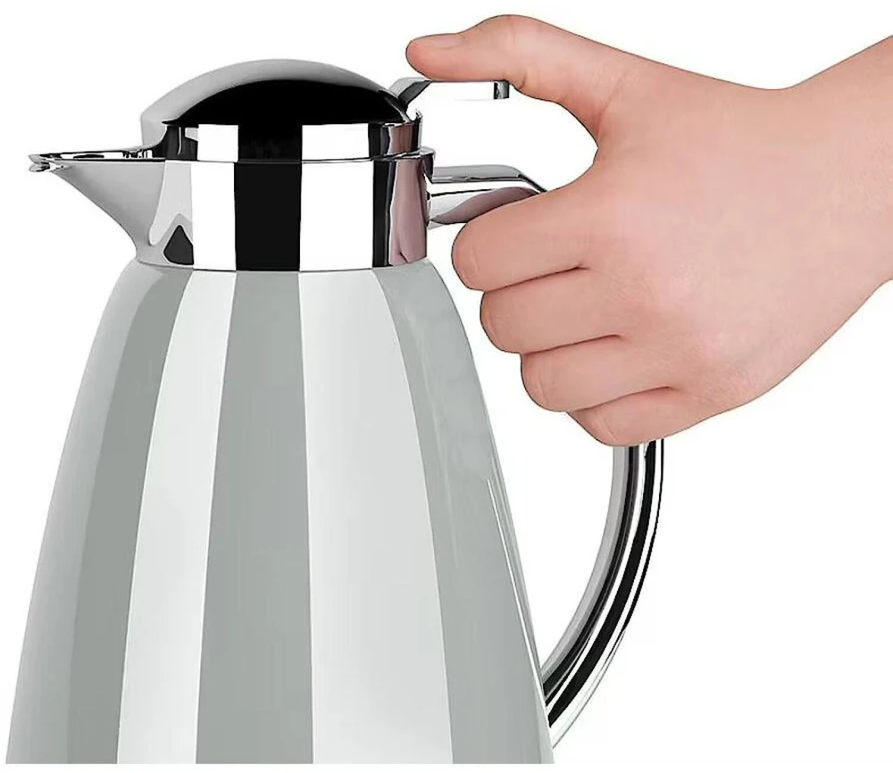 Emsa Campo vakuuminis ąsotis F4130100, 1l, pilkas, nerūdijantis plienas, stiklas, hermetiškas, rankena, vakuuminė izoliacija