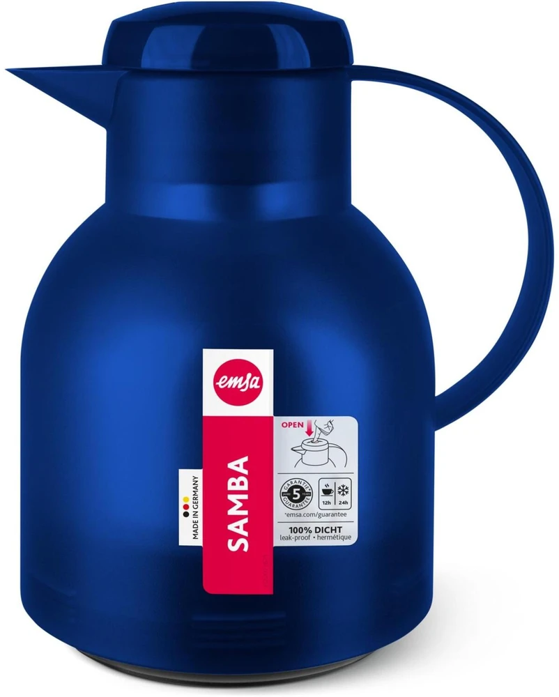 Emsa 504231 Samba Isolierkanne (1 Liter, Quick Press Verschluss,
