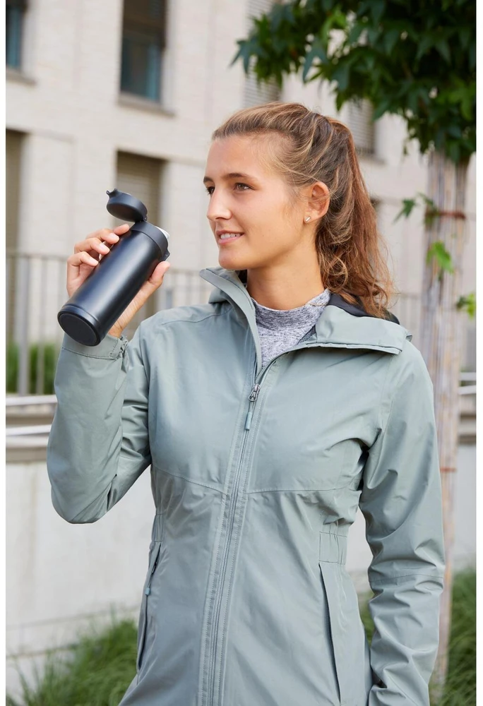 Emsa TRAVEL MUG light thermal mug (juodas (matt), 0.4 liters, flip lid)