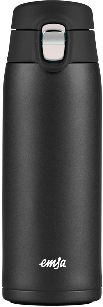 Emsa TRAVEL MUG light thermal mug (juodas (matt), 0.4 liters, flip lid)