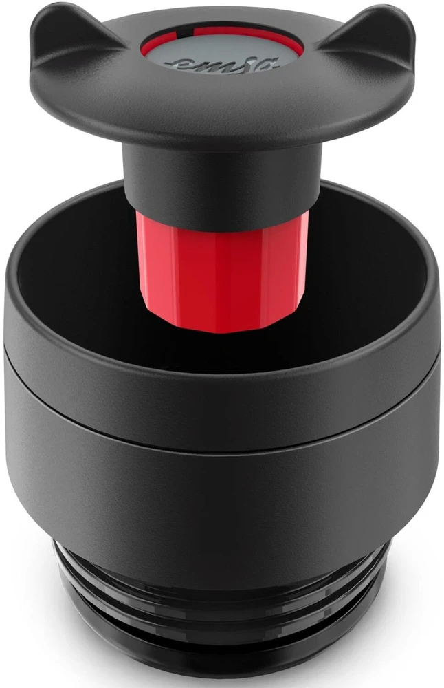 Emsa TRAVEL MUG Waves Thermobecher (juodas/edelstahl, 0,36 Liter)