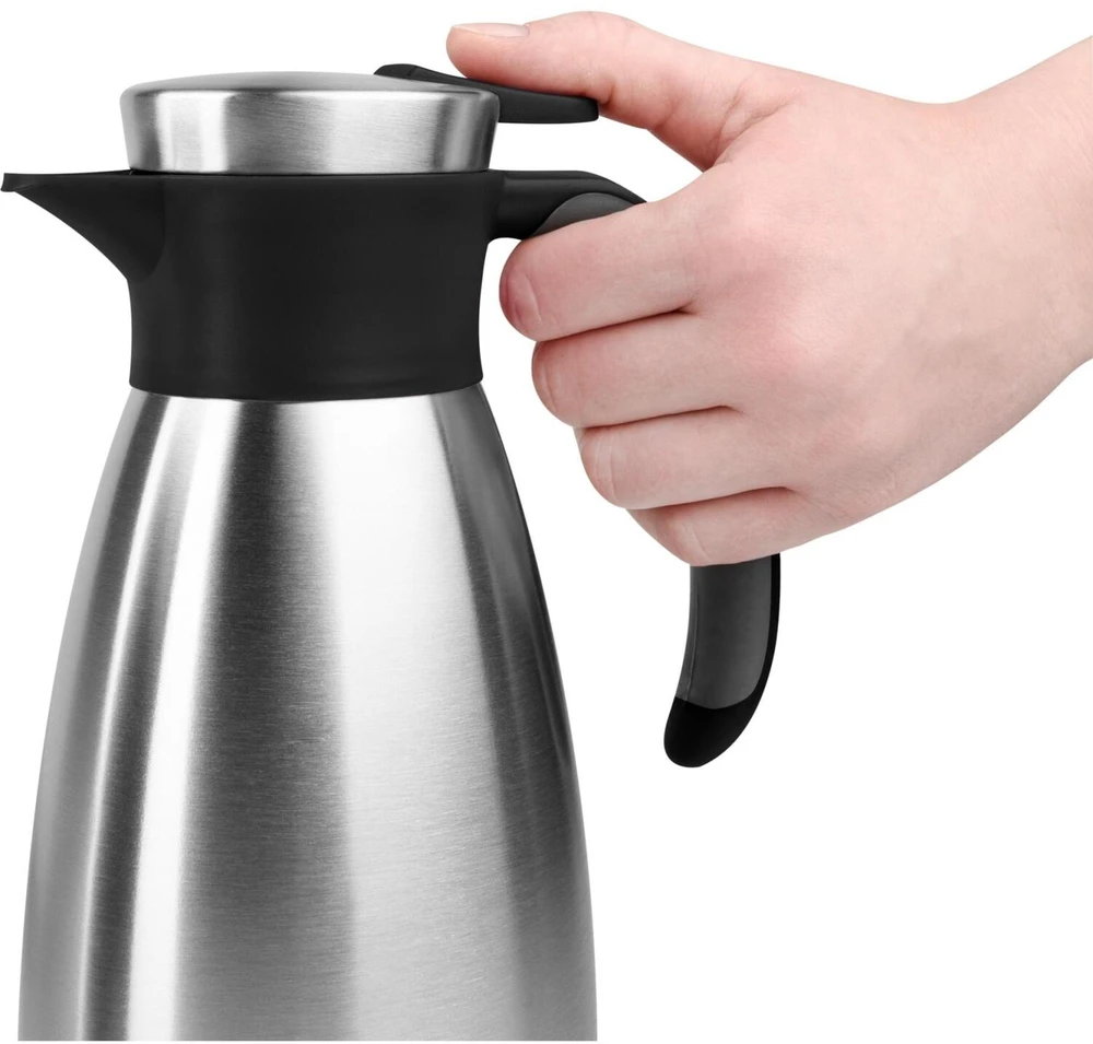 Emsa termoąsotis Soft Grip 1 l, nerūdijančiojo plieno, juodas/sidabrinis, 508932