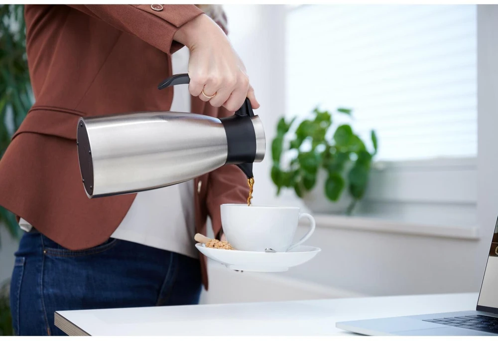 Emsa termoąsotis Soft Grip 1 l, nerūdijančiojo plieno, juodas/sidabrinis, 508932