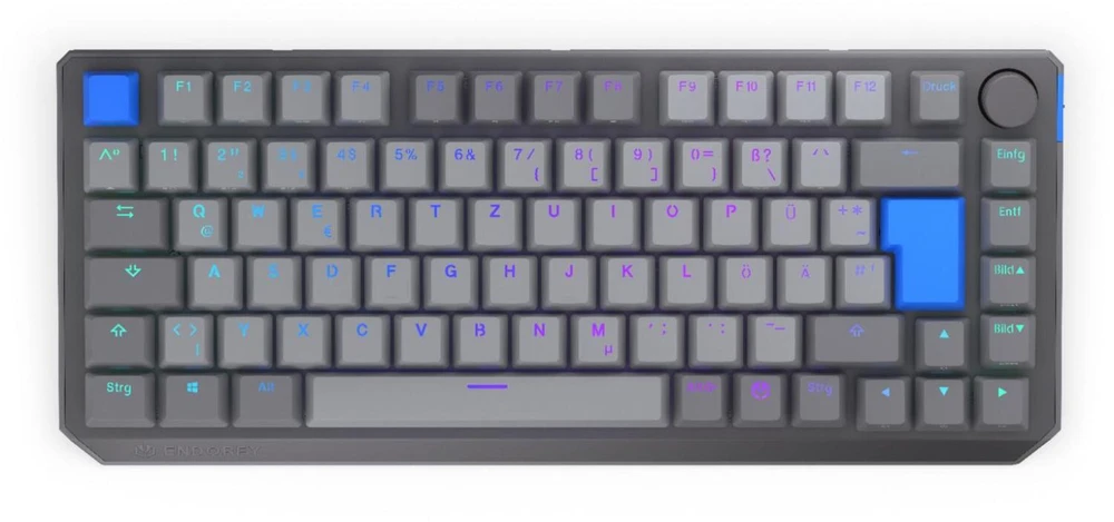 ENDORFY Thock V2 75% Wireless, Gaming-klaviatūra - pilka, DE-išdėstymas, ENDORFY Geltona by Gateron
