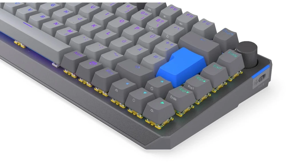 ENDORFY Thock V2 75% Wireless, Gaming-klaviatūra - pilka, DE-išdėstymas, ENDORFY Geltona by Gateron
