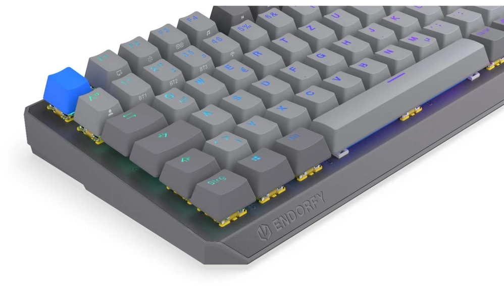 ENDORFY Thock V2 75% Wireless, Gaming-klaviatūra - pilka, DE-išdėstymas, ENDORFY Geltona by Gateron