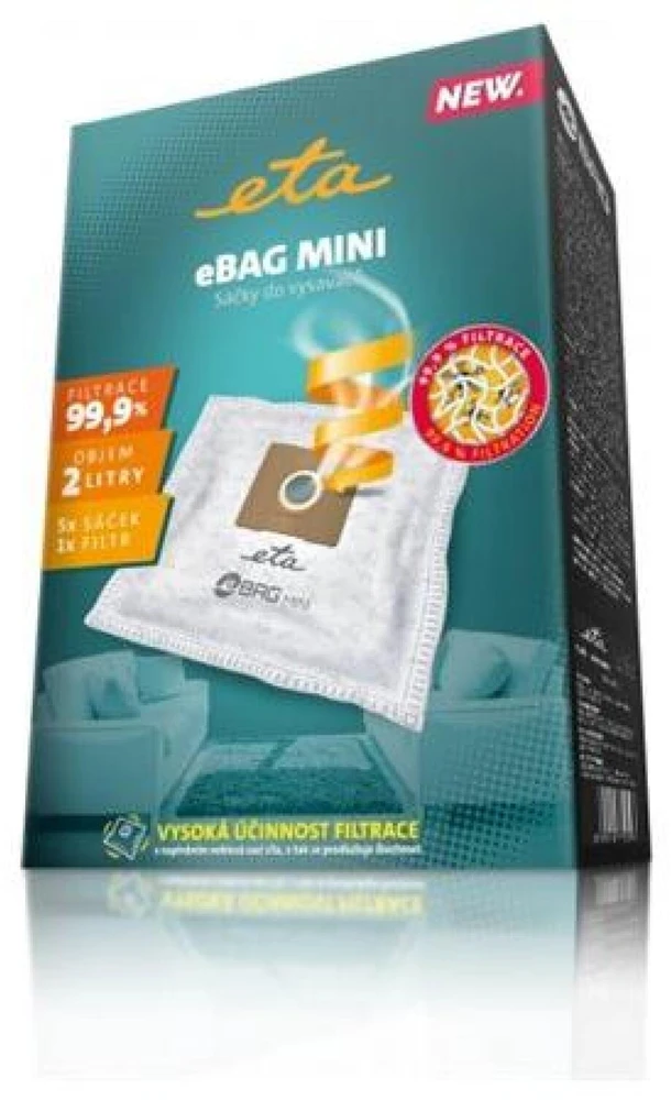 Dulkių maišeliai eBAG ETA960068030 ORIGINAL MINI dulkių siurbliams ETA AERO 0500, Rubio 0491