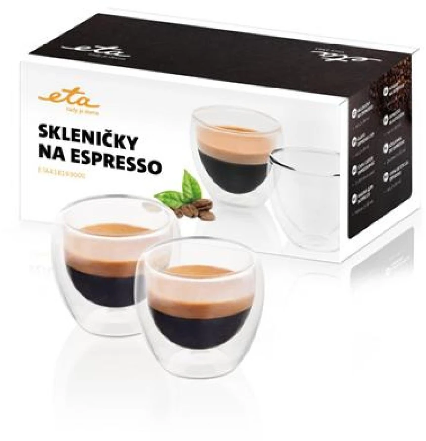 ETA | Espreso puodeliai | ETA418193000 | Espreso kavai | 2 vnt. | Atsparus indaplovei | Stiklas
