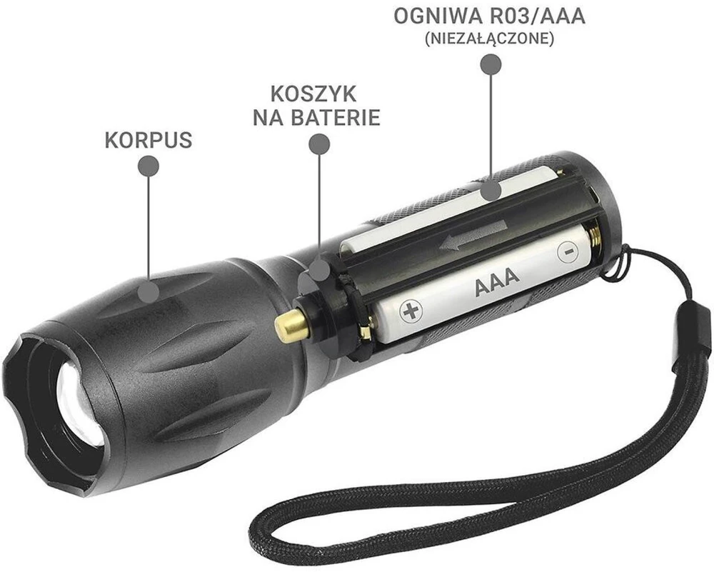 LED žibintas - everActive FL-600 600 liumenų aliuminis IPX4 atsparus vandeniui
