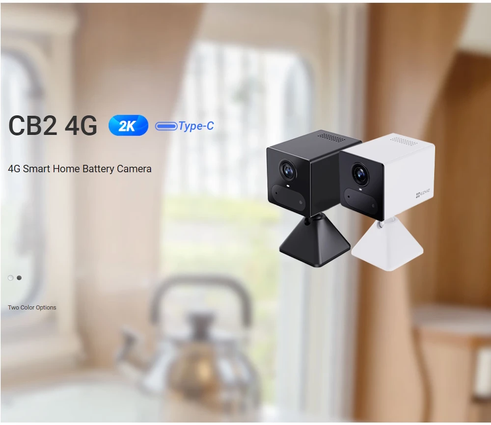 Ezviz CB2 CS-CB2 Iekštelpu 4MP 2K Viedā 4G SIM Akumulatora Kamera MicroSD / Nakts redzamība Pelēka