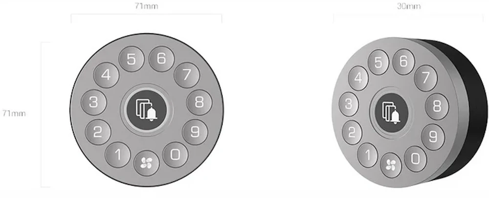 Ezviz DL01S 3in1 komplekts Viedā slēdzene iekštelpas + ārpus telpas + durvju zvans ar Gatewayy Sudraba