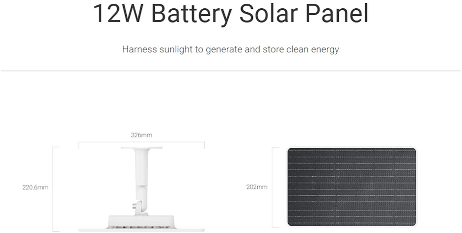 Ezviz PBC12 2in1 12W Saules panels + 37Wh Enerģijas banka visām akumulatora kamerām (292mm x 194mm) Balts