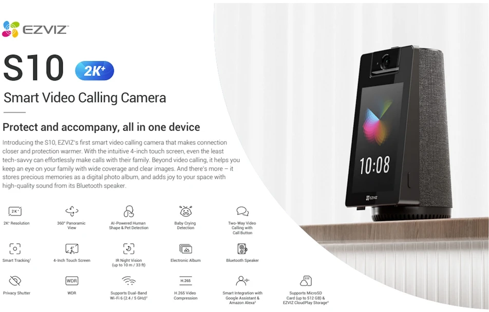 Kamera IP Ezviz S10 2K+ Type-C 4MP