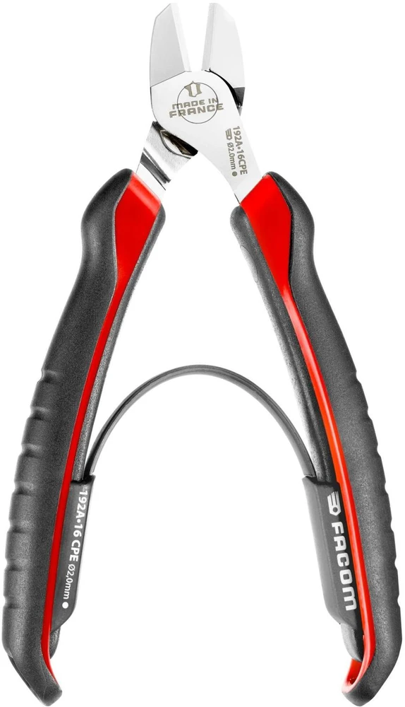 Facom 192A.16CPEPB įstrižinės replės, 160mm, 2mm, 210kg/mm², ASME B107.500, ergonomiškos, bi-medžiaga